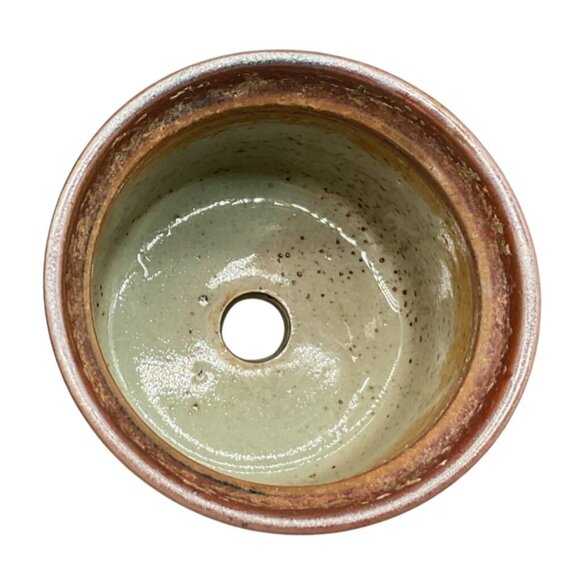 Vintage Takahashi Mini Planter Pot For Herbs Speckled Glazed Japan 2.5"H X 3"W - Picture 5 of 7